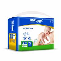 Bumtum Baby Diaper Pants with Double Layer Leakage Protection - 4 to 8 Kg (78 Count, Small, Pack of 1)