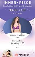  Lingerie Fest Upto 80% Off (6-7 April) : Buy 1 Get 1 Free, Extra 15% Off, Buy 1 Get 2 Free And More Deals