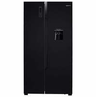 (Renewed) AmazonBasics 564 L Frost Free Side-by-Side Refrigerator with Water Dispenser (Black Glass Door)