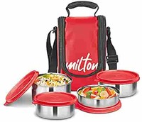 Milton Tasty 4 Stainless Steel Lunch Box, Red