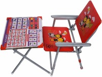 DIVESHTOYSHOP Wooden Adjustable Folding Printed Table and Chair Set for Kids, Boys (Metal,Red)