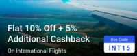 Get 15% Off On International Flights