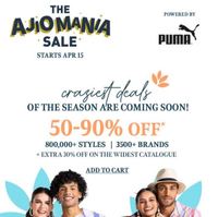 The Ajio Mania Sale- Upto 80% off on Clothing and Accessories 