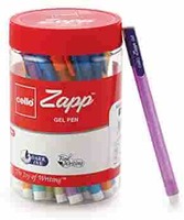 Cello Zapp Gel Pens (25 Pens Jar - Blue) | Dark gel ink for fine writing | Available in 5 bright body colors