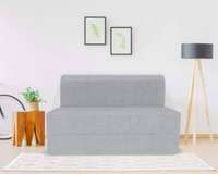 Coirfit Jute Fabric Washable Cover Folding Sofa Cum Bed (Dark Grey, 3' X 6' Feet)