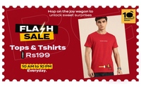 Bewakoof Flash Sale : Tops & T-shirts Rs.199 [ 10am - 10pm ]