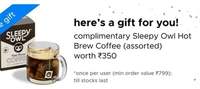 Blinkit : Free Sleep Own Hot Coffee Worth Rs.350 On Orders Above Rs799