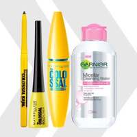 MAYBELLINE NEW YORK Call Me Colossal Kit - Colossal Waterproof Mascara + Colossal Kajal + Colossal Bold Liner with Garnier Micellar Cleansing Water