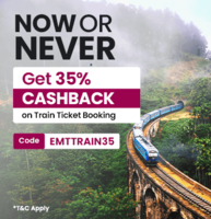 Get 35% Cashback on Train Ticket Booking (Max Rs 125)