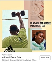  Adidas Easter Sale Flat 40% Off + Sign Up And Get Extra 15% Off + Free Delivery + Free Returns