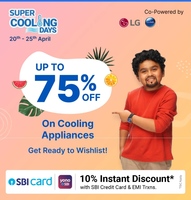 Flipkart : Super Cooling Days Upto 75% Off + 10% Off SBI Credit Card [20th - 25th April]