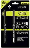 Jaquline USA Onestroke Super Black Kajal Twin Pack, Smudge Proof, Water Proof, Black, (Pack of 2) 0.30g+0.30g=0.60g