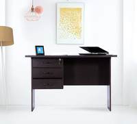 Deckup Reno Engineered Wood Study Table and Office Desk (Dark Wenge, Matte Finish)