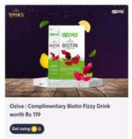 (only for myntra icon) Get Oziva fizzy drink sachet for free