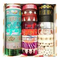 samvardhan 24 Rolls Decorative Floral Japanese Pastel Seasonal Art Holiday Craft Wide Skinny and Thin Scrapbook Washi Tape Set (21 Rolls- 15mm, 3 Rolls-10mm , Version 1)