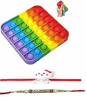 Wizme Bubble Push Pop It, Stress Relief for Adults Kids, Relaxing from Anxiety, Bubble Fidget Sensory Toy,Autism Special Needs Silicone Stress Relief Toy,Great Fidget Toy Sensory Toys for Kids Adults (Square) (M1)