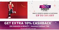  Upto 70% Off On Sports Clothing And Accessories + 10% Cashback Up to Rs.500