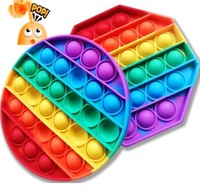 JIALTO Pop It Fidget Toys,Push Pop Bubble Fidget Sensory Toy,Autism Special Needs Silicone Stress Relief Toy,Great Fidget Toy Sensory Toys Novelty Gifts for Girls Boys Kids Adults (Rainbow Round&Hexagon)  (Multicolor)
