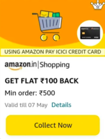 Do a Prepaid Recharge with Apay Icici Credit Card & Receive Rs.100 Cashback on Rs500 shopping offer (User-specific) - Try at your risk