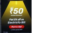 Flat 5% off Up to Rs.50 on Electricity Bill only for 26th April 2022
