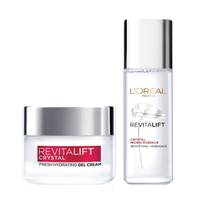 L’Oréal Paris Revitalift Crystal Salicylic Acid Skincare Regime Combo with Crystal Micro-Essence, 22 ml + Crystal Gel Cream, 15ml Skincare Combo