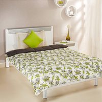 Amazon Brand - Solimo Microfibre Single Comforter, Orange, Spring Blossom, 1 Pc