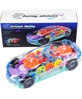 ZUNBELLA 3D Super Transparent Car Toy, Car Toy for Kids with 360 Degree Rotation, Gear Simulation Mechanical Car, Concept Racing Car, Sound & Light Toys for Kids Boys & Girls  (Multicolor)