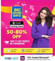 Big Saving Days Curtain Raiser Deals Starts From 1st May-2nd May + SBI Discount offer on Selected Smartphones/Products