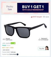 Buy 1 get 1 free on lenskart eyeglasses for gold membership