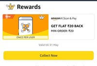  Amazon Scan & Pay Get Flat ₹20 Back Min Order: ₹20 