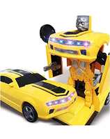 Vikas gift gallery Battery Operated converting car to Robot, Robot to car Automatically, with Light and Sound for Kids, Multicolor