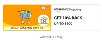 Get 10% Back upto ₹100 using Amazon Pay UPI