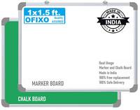 OFIXO Non Magnetic 1x1.5 Feet Double Sided White Board and Chalk Board