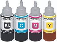 Kataria Refill Ink for Use in Epson L220 Printer Ink Cartridge - Cyan, Magenta, Yellow & Black - 70 ML Each Bottle, Standard (INKSETCYMB10)