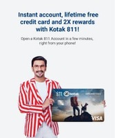 ₹250 woohoo voucher on opening 0 Bal (kotak811) Saving A/c
