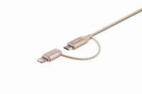 Targus ACC99507AP ALU Series 2-in-1 Lightning and Micro USB Cable (Gold) 25% Coupon