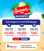 EaseMyTrip Summer Time Madness - Upto 25% off on flights, hotels and bus for RBL Bank Credit & Debit card users only