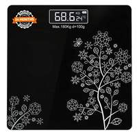 beatXP Floral Digital Bathroom Weighing Scale with LCD Panel & Thick Tempered Glass, Electronic Weight Machine for Human Body - 2 Year Warranty 