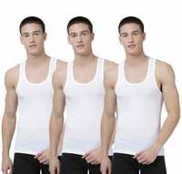 GGK Textiles Men's Feather Soft Cotton Vest, Pack of 4