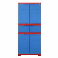 Cello Novelty Triplex Plastic Cupboard with 4 shelves(Red and Blue)