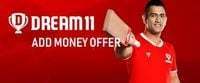 Dream11 Deposit Offer Get Rs.75 Cash bonus On Adding Rs.149 [1 PM -2 PM ]