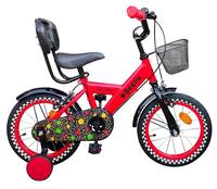 Beetle Unisex Kids Single Speed Cycle with Support Wheels (Red/Black, 4-7 yrs, 2.5-3.3 Feet) - Wheel: 14 Inches, 9 Inches Steel Frame