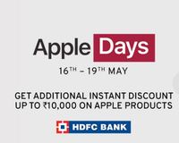 TataCliq Apple Days (16-19 May) Get Additional Instant Discount Upto 10,000 via HDFC Card