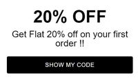 Flat 20% Off on First Order on Sitewide