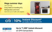 Amazon Mega Summer Days (19-24 May)  Upto 6000 Coupon + 10% Discount upto Rs.1500 with Citibank Cards