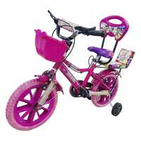 Global Bikes Unisex Tube-Less Princess Old Fully Adjustable with Back Seat and Support 14T BMX Bike Bicycle for 2 to 5 Years, Pink (Frame: 14 Inches)