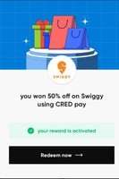 (User Specific) cred bounty - Swiggy 50% off up to Rs. 50 using Cred pay