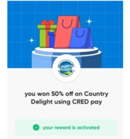 Cred Bounty - Country Delight 50% off up to Rs.50 using Cred Pay (Till 26th May, 11.29AM)