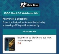 IQOO Neo 6 Quiz Answers Today