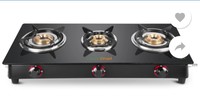 Greenchef Ebony Glass Manual Gas Stove(3 Burners)
